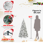 Full flocked Christmas tree with mixed needle construction against neutral backdrop