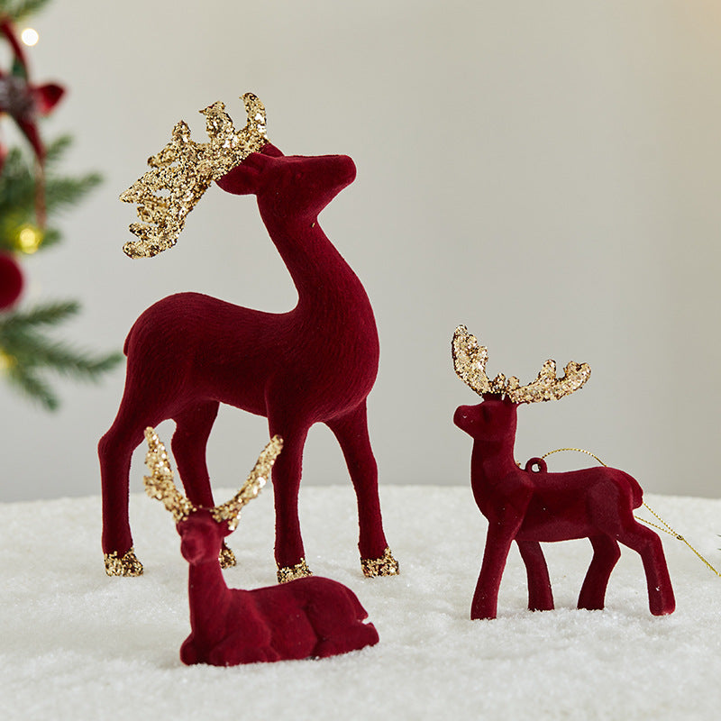 Compact bedroom deer ornament for intimate holiday decorating spaces