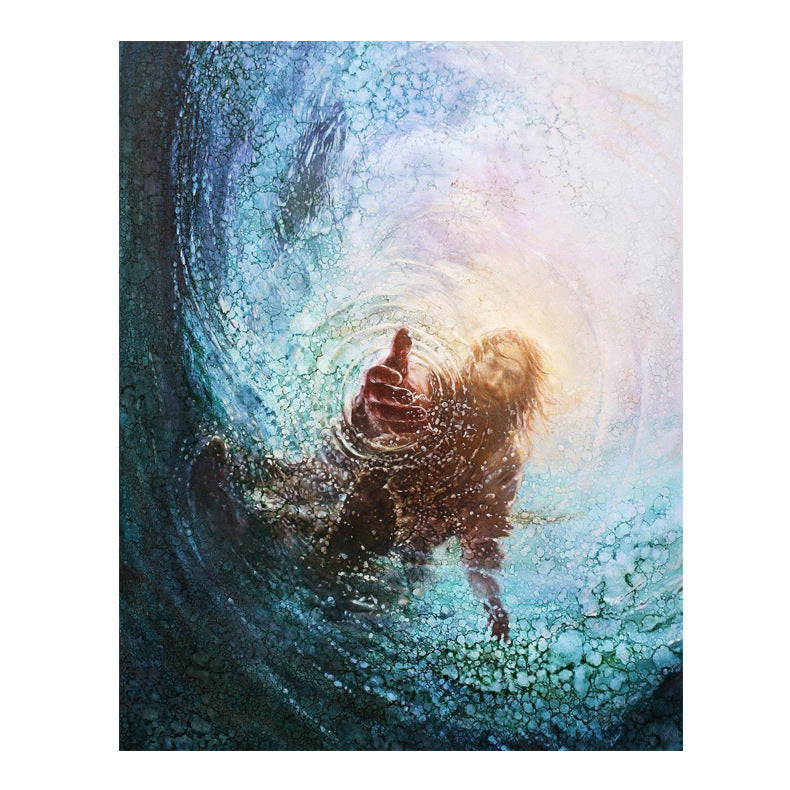 Give Me Your Hand Jesus canvas wall art with outstretched hands motif for Christian home decor