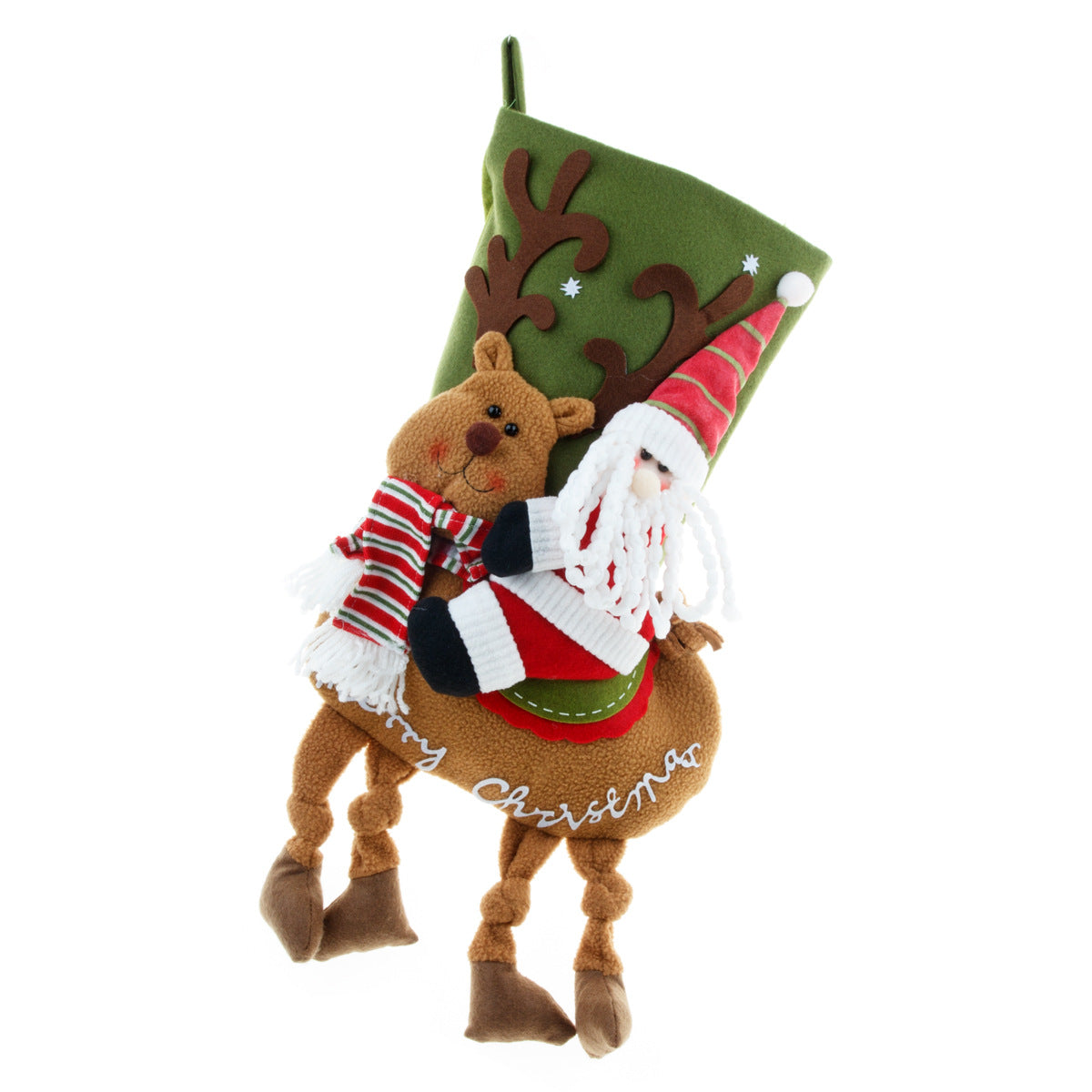 Christmas sock gift bag displaying cheerful seasonal charm