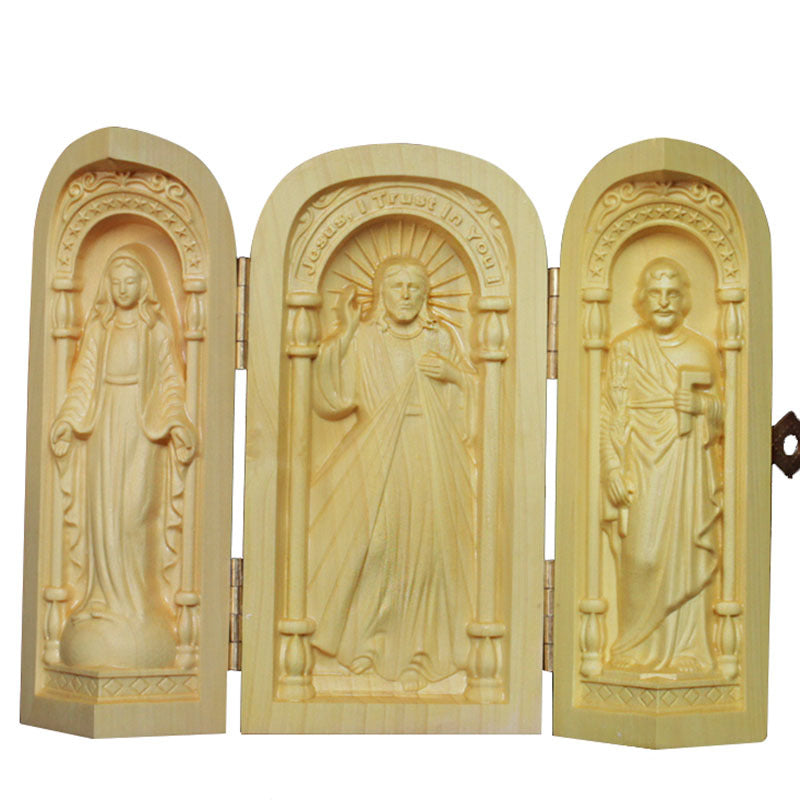 Catholic Holy Relic Boxwood Carving Ornament Secondary image
