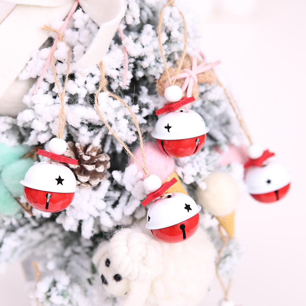 Colorful Christmas bell ornaments on display