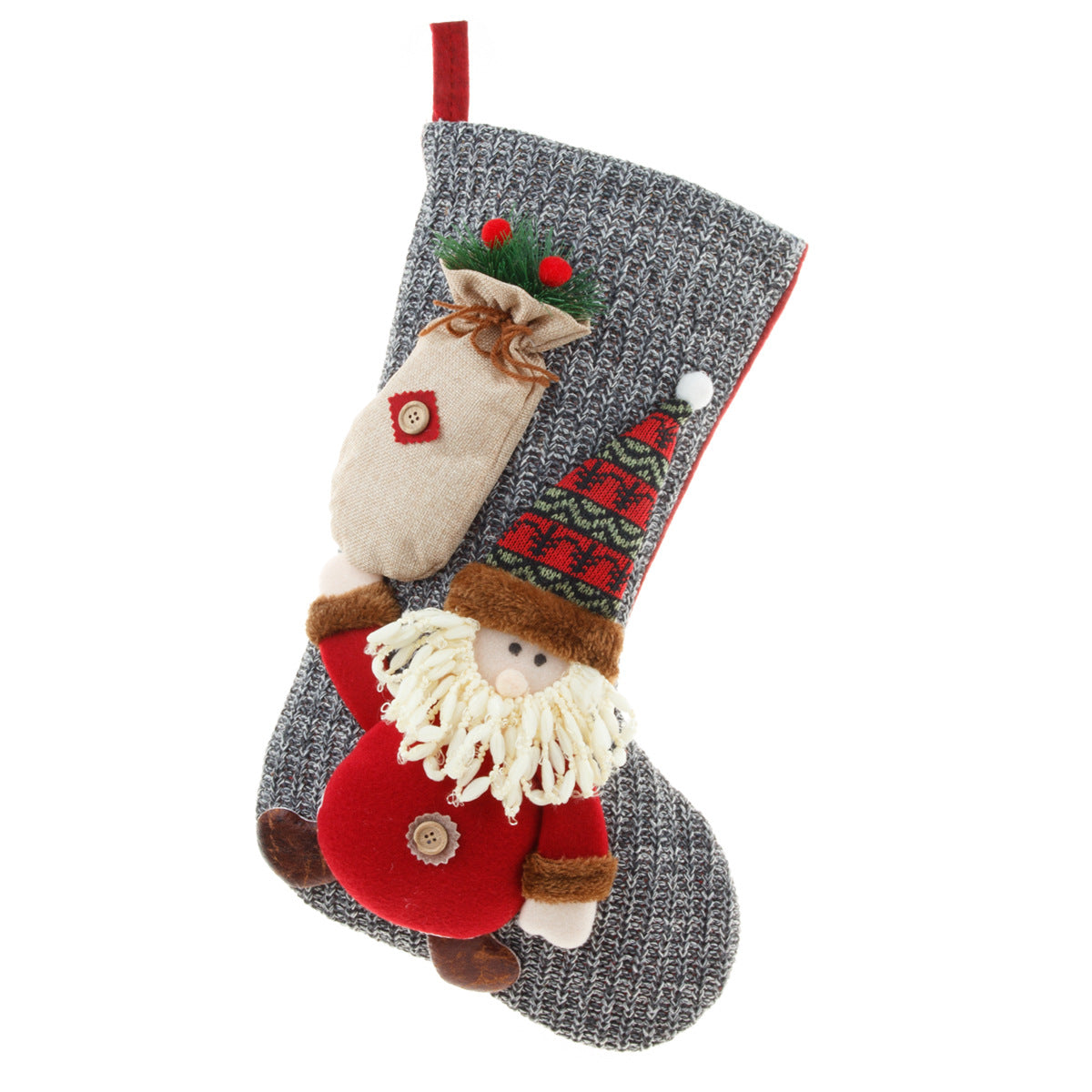 Christmas holiday sock bag for stockings and gift giving