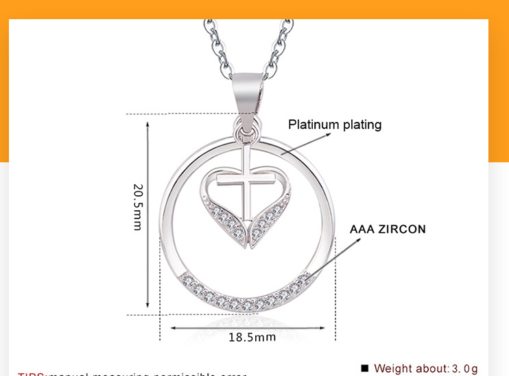 Jesus Love Cross Heart Pendant in silver with elegant heart-shaped design and cross centerpiece