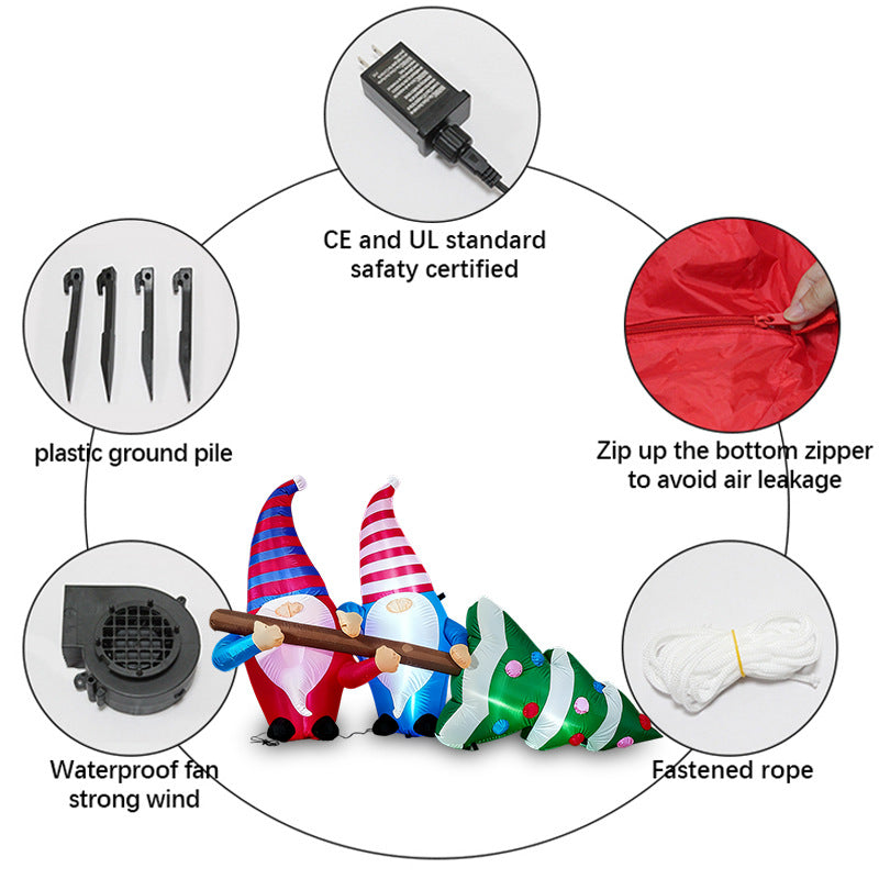 Holiday inflatable Christmas decoration for yard or garden display