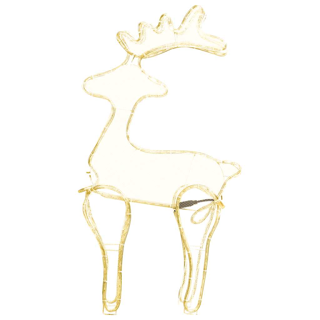 Illuminated reindeer figure with warm glow for Christmas yard decor