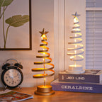 Golden spiral LED Christmas ornament light for indoor holiday ambiance