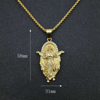 Gold-plated Jesus pendant necklace with hip-hop style design