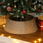 Coffee Christmas tree collar standing alone showing woven design