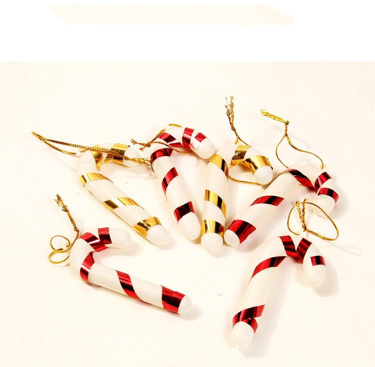 Multicolor candy cane ornament with lanyard for holiday display