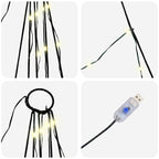 LED Christmas tree displaying dynamic lighting modes in cozy home environment