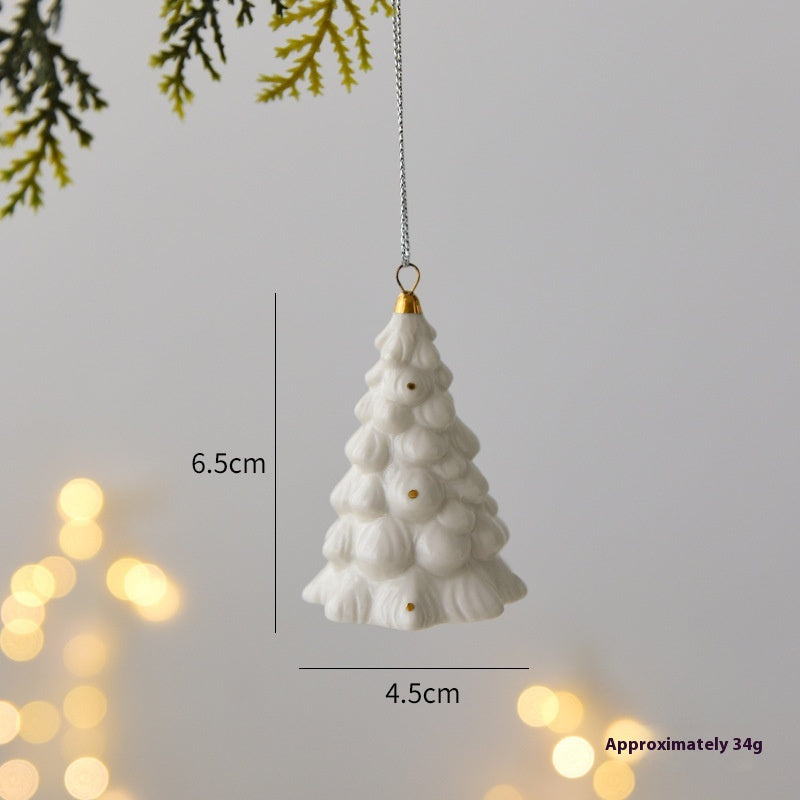 Mini Ceramic Christmas Tree Pendant - Christian Home Decor - Christian Jewelry