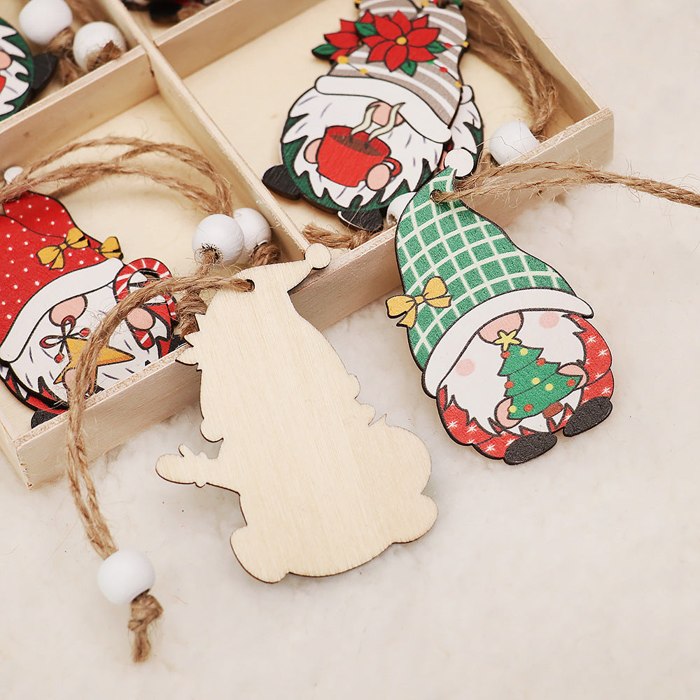 12-Piece Christmas Wooden Pendant Decoration Set - Christian Jewelry