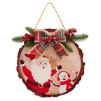 Wooden pendant ornament with natural wood grain texture