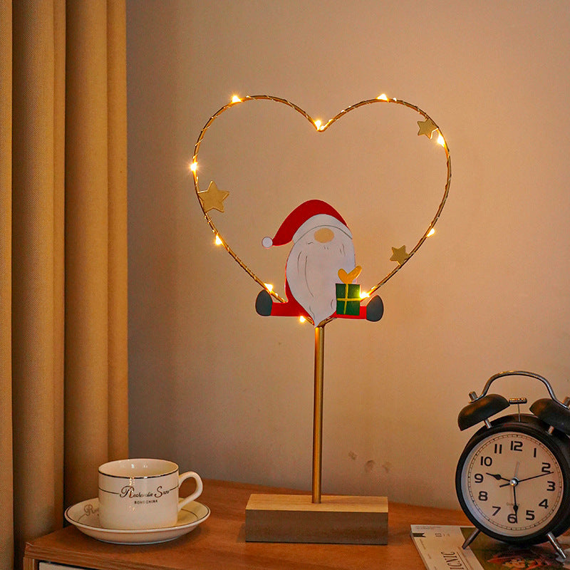 Five-pointed star Christmas LED lamp in wrought iron finish