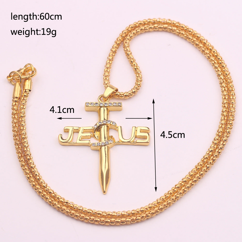 Christian faith pendant necklace close-up view