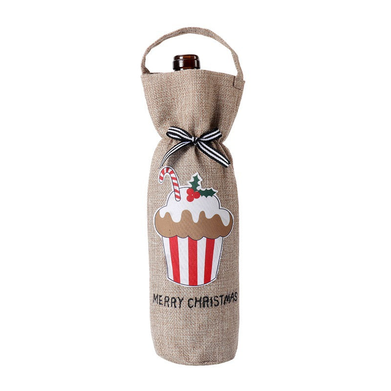 Christmas wine bottle cover in charming cake style for holiday gifting
