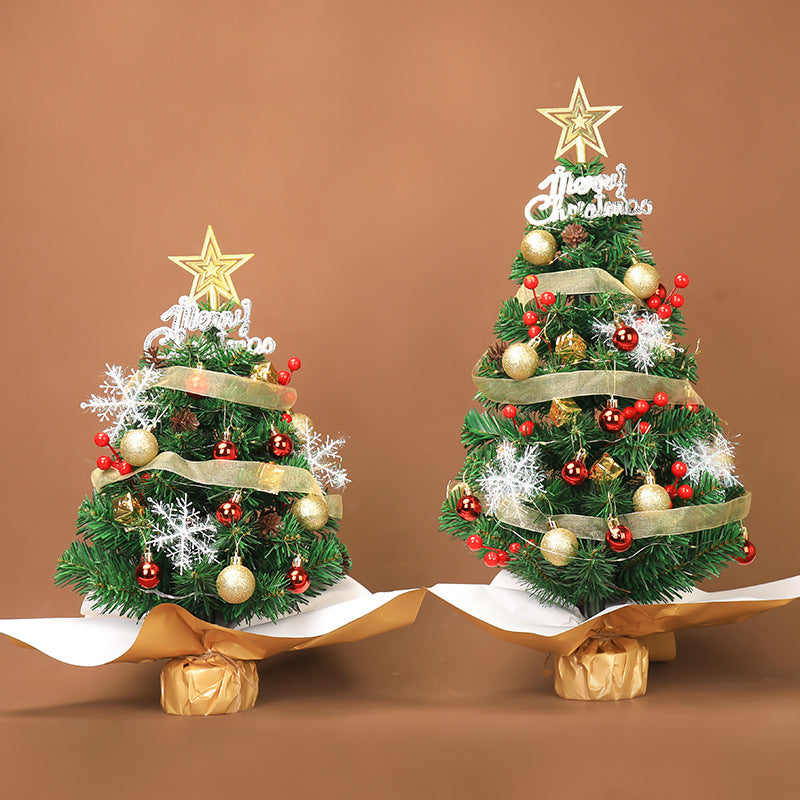 Pink desktop Christmas tree 45cm ideal for small spaces and prayer rooms