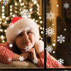 Modern white snowflake wall decal for festive home decoration - Christmas ambiance