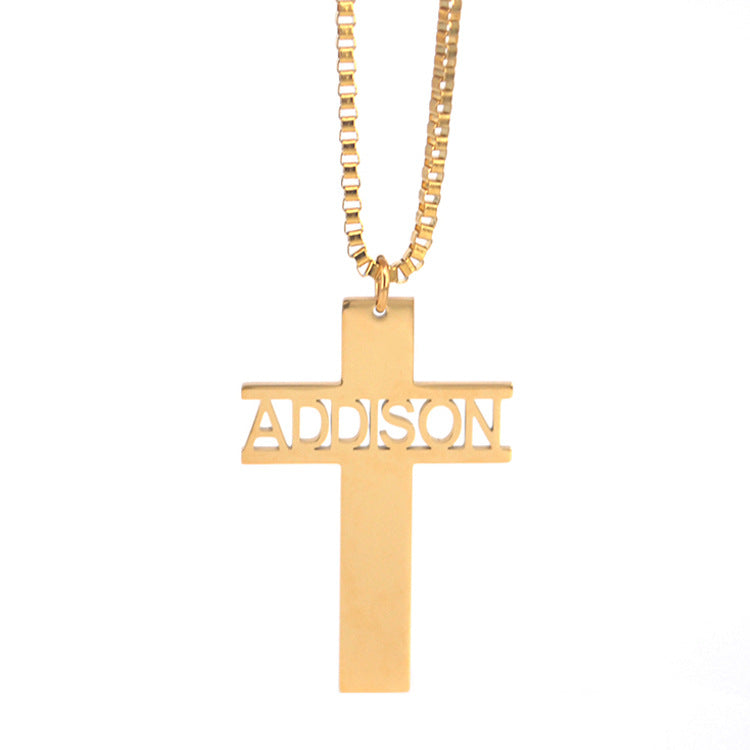 Jesus Cross Pendant Necklace in Titanium Steel Secondary image