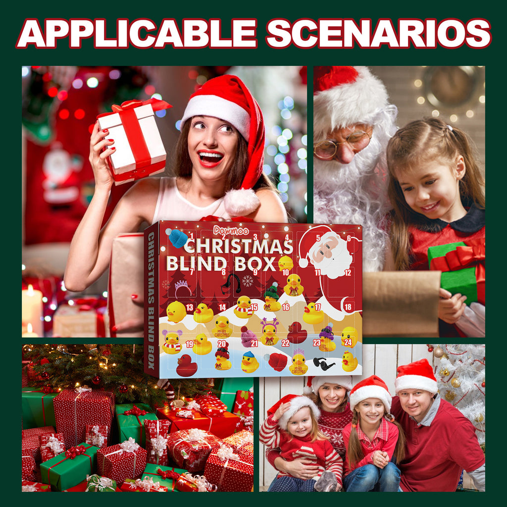 Yellow rubber duck advent calendar set for Christmas countdown with 24 surprises