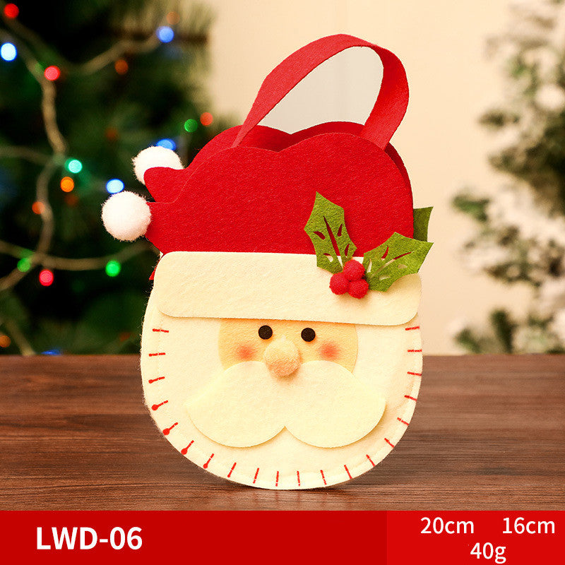 Santa Claus brushed fabric gift bag for holiday parties