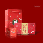 Coated paper Christmas Eve gift set showing multiple bounce box arrangements