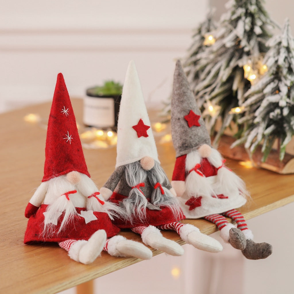 Christmas decorative doll featuring cloth construction and independent standing design