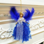 Christmas angel pendant with soft fabric and bead trim