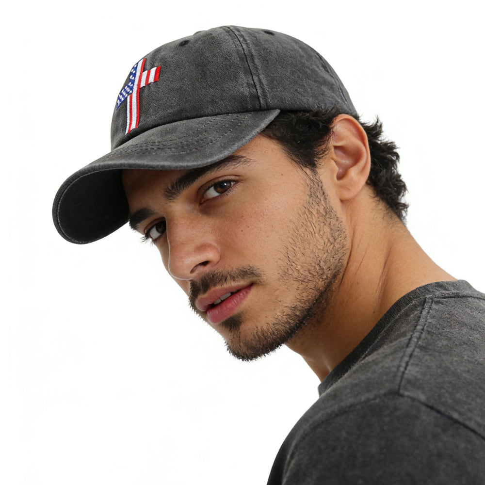 Patriotic Cross Embroidered Baseball Cap Secondary image