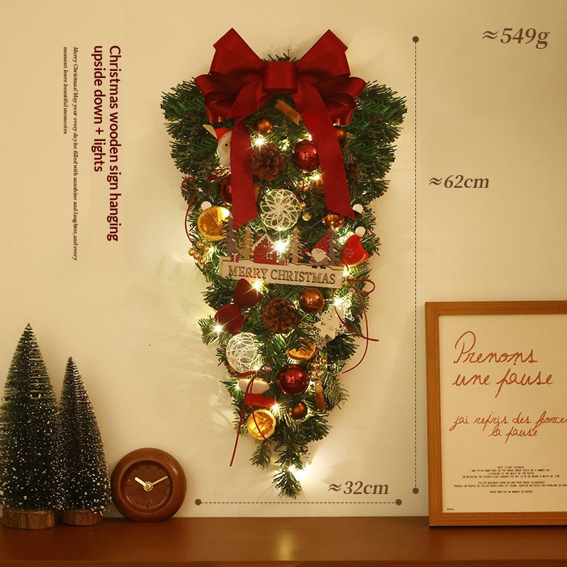 Christmas floral wreath door hanging for holiday welcoming atmosphere