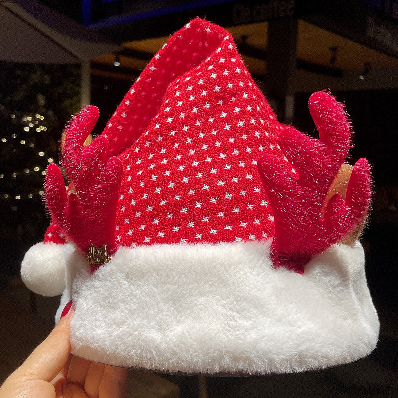 Sequins Christmas plush decoration hat with sparkling holiday design