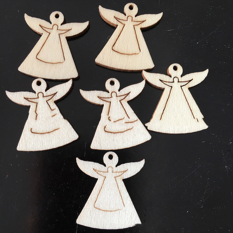 Vintage-style wooden Christmas pendant from decorative collection