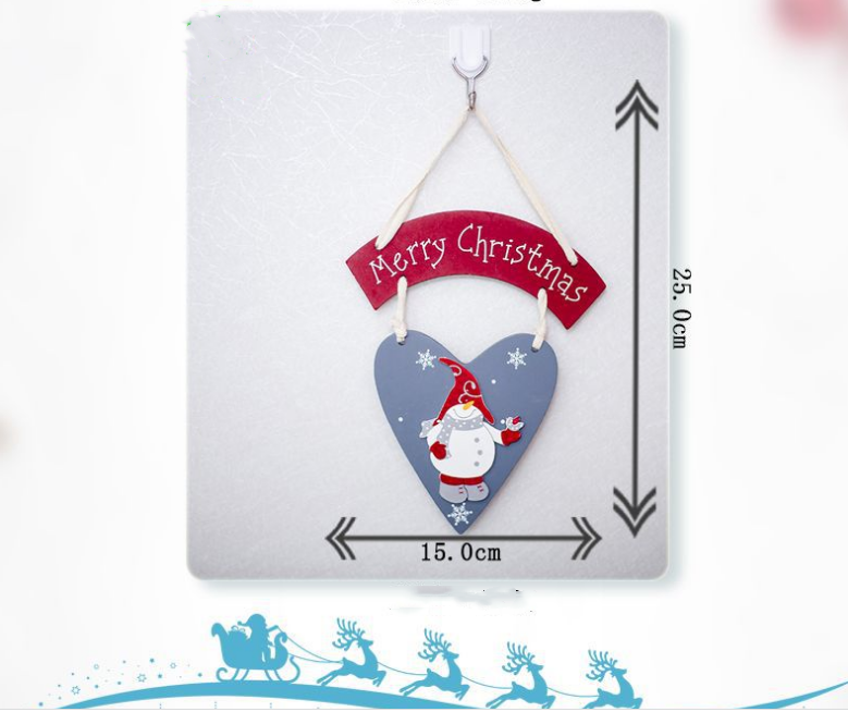 Painted wooden snowman Christmas tag showing holiday cheer and winter warmth