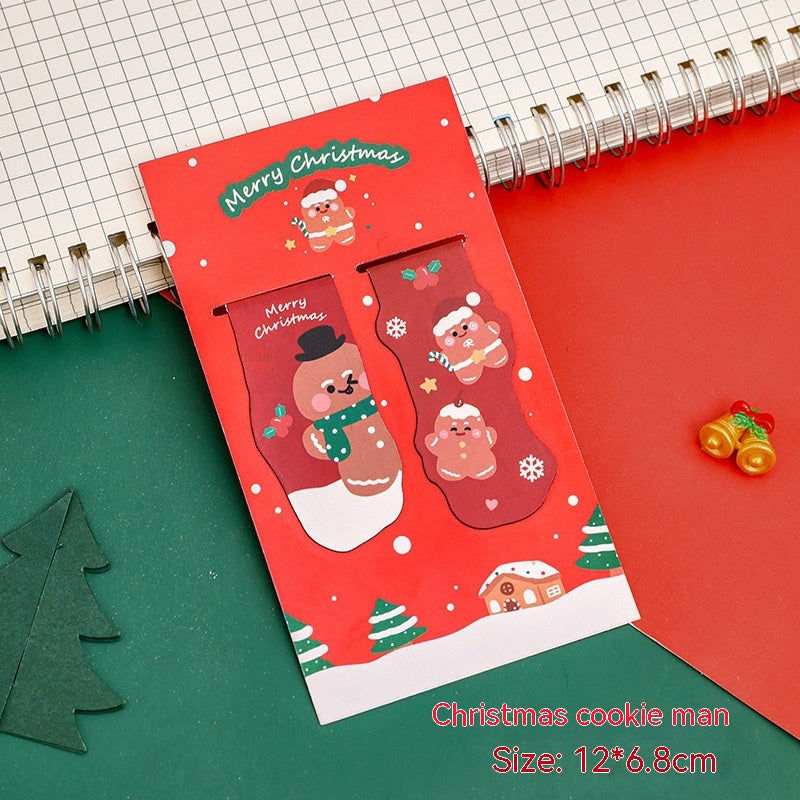 Happy old man Christmas bookmark design