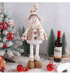 Festive retractable Christmas snowman and elk scene decoration for home display