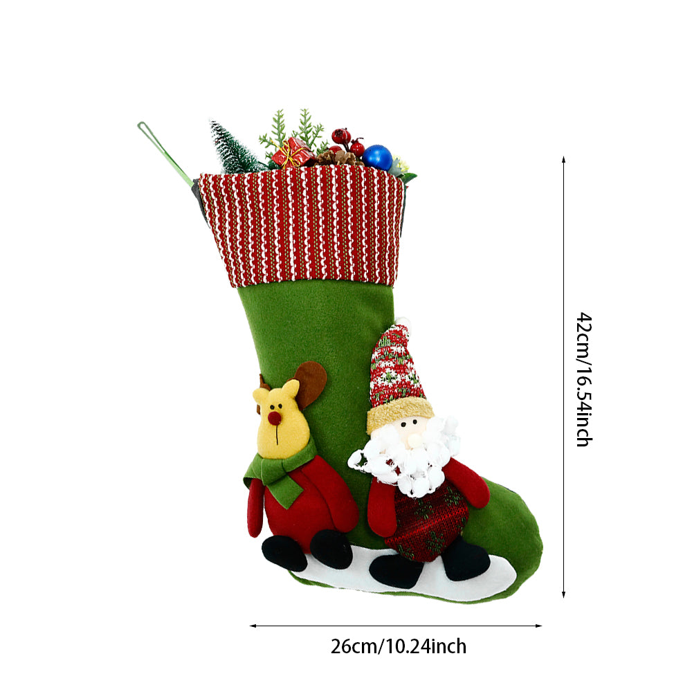 Assorted Christmas stockings arranged together - holiday collection display