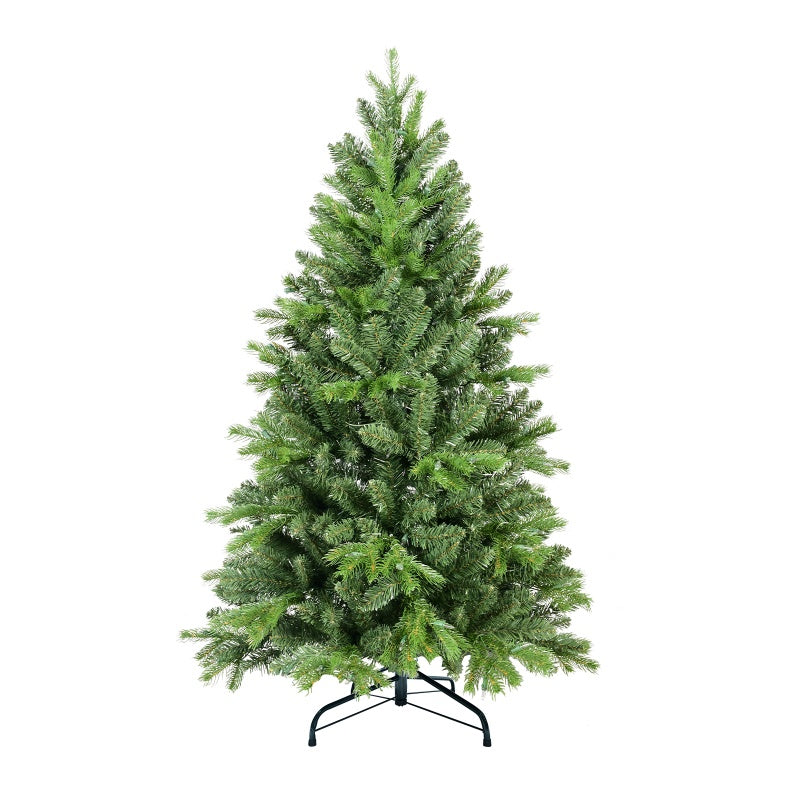 Full green Christmas tree in festive setting for seasonal decoration