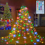 Festive room decorated with LED Christmas light strings casting warm glow - Christmas lights - love