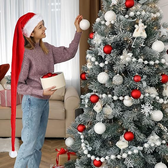 Super Soft Flannel Christmas Hat in Red and Green for Cozy Holiday Gatherings