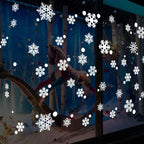 White snowflake wall decoration sticker on smooth surface - Christmas home decor