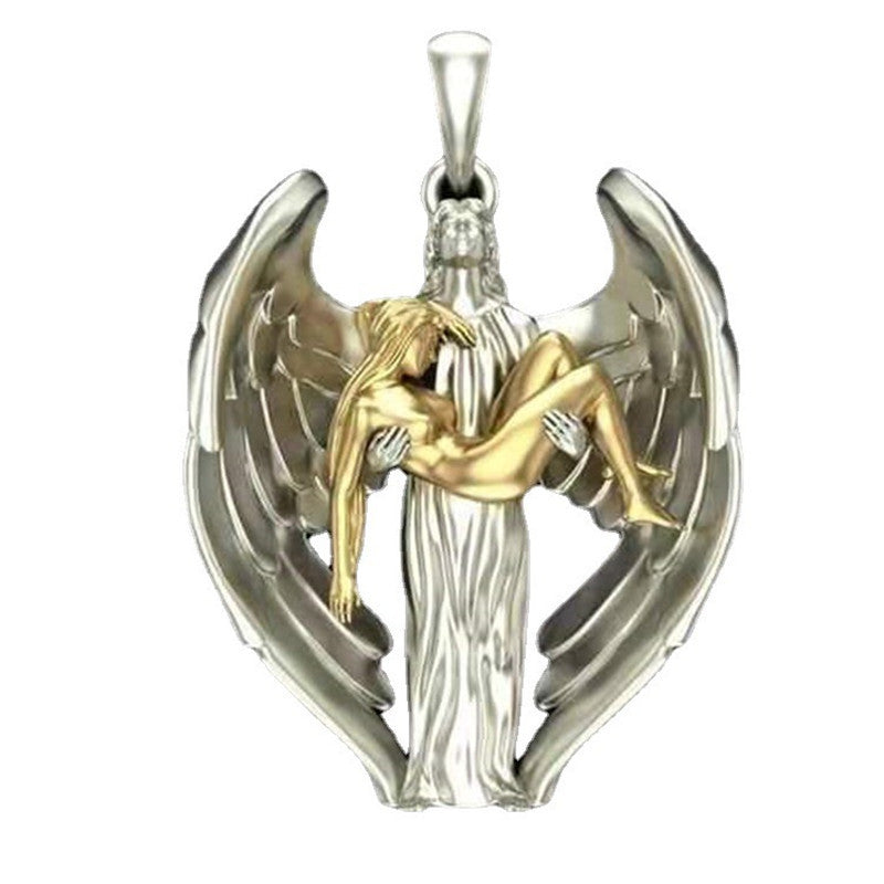 Jesus wings redemption pendant necklace with adjustable chain length measurement