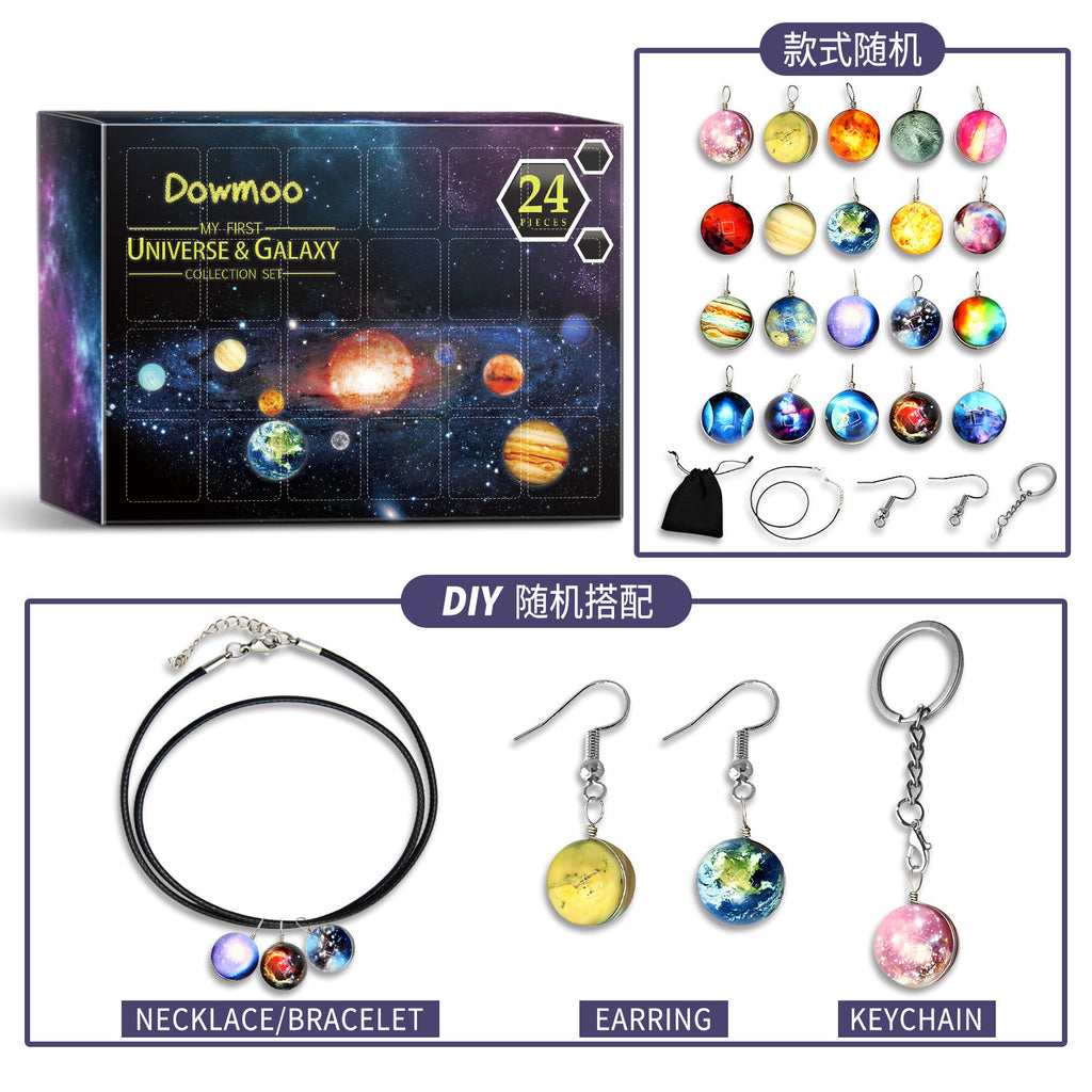 Blind box advent calendar set with festive decorative elements