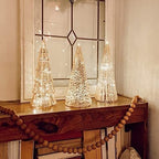 Glass LED Christmas tree topper light ornament with festive glow for holiday decor