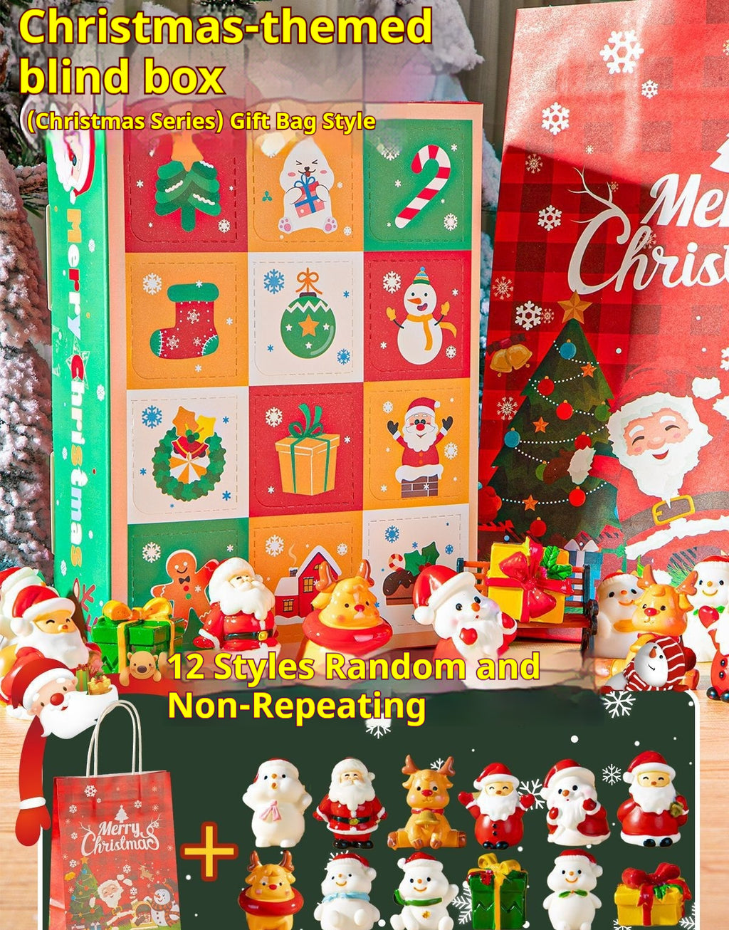 Resin figurine showcasing Christmas peek-a-boo design