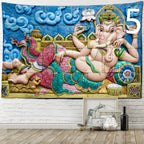 Christ Jesus art wall tapestry with printed sacred imagery for home decor