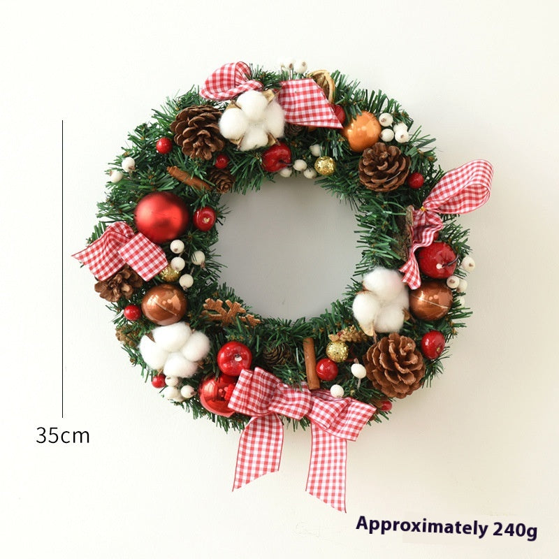 Scottish bow style garland bow with traditional Christmas coloring