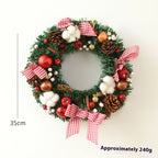 Scottish bow style garland bow with traditional Christmas coloring