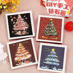 Cartoon style Christmas tree design for diamond painting craft project