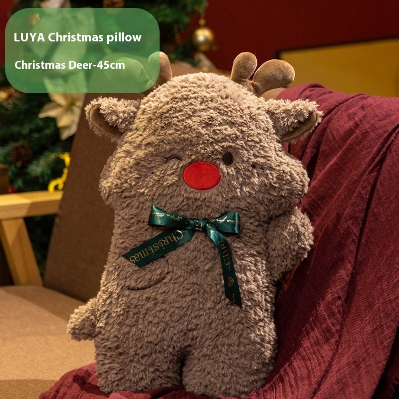 Soft plush Christmas tree pillow with PP cotton filling in festive green for Christian home decor